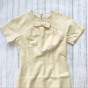 Vintage Creamy Yellow Sheath Dress